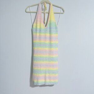 Wild Fable - Pastel Rainbow Knit Halter Dress
